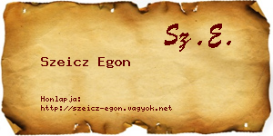 Szeicz Egon névjegykártya